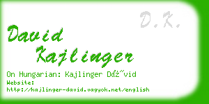 david kajlinger business card